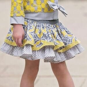 Persnickety Skirt ruffle mixed print size 6